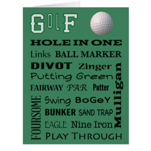 GOLF typography BIG CARD
