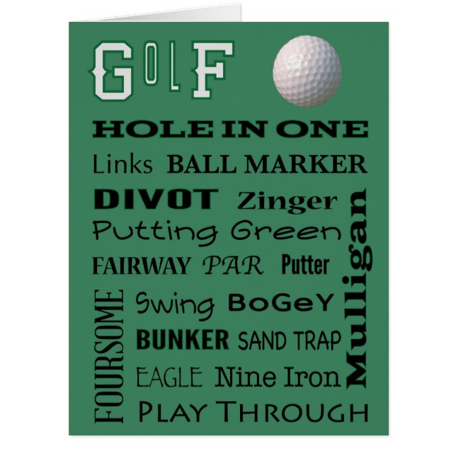 GOLF typography BIG CARD (Front)