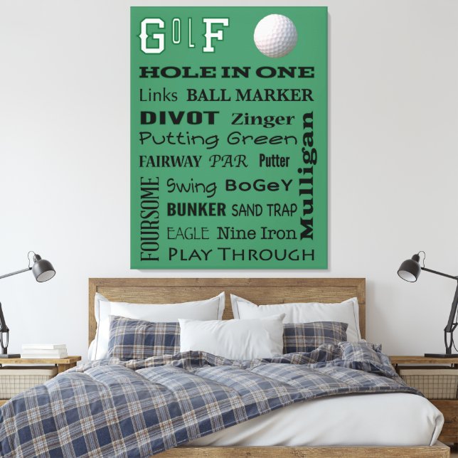 GOLF typography Canvas Print (Insitu(Bedroom))