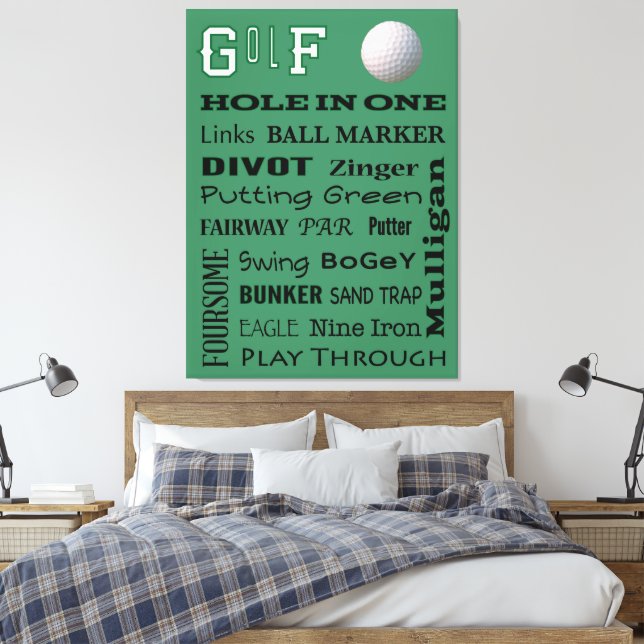 GOLF typography Canvas Print (Insitu(Bedroom))