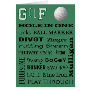 GOLF typography Cards