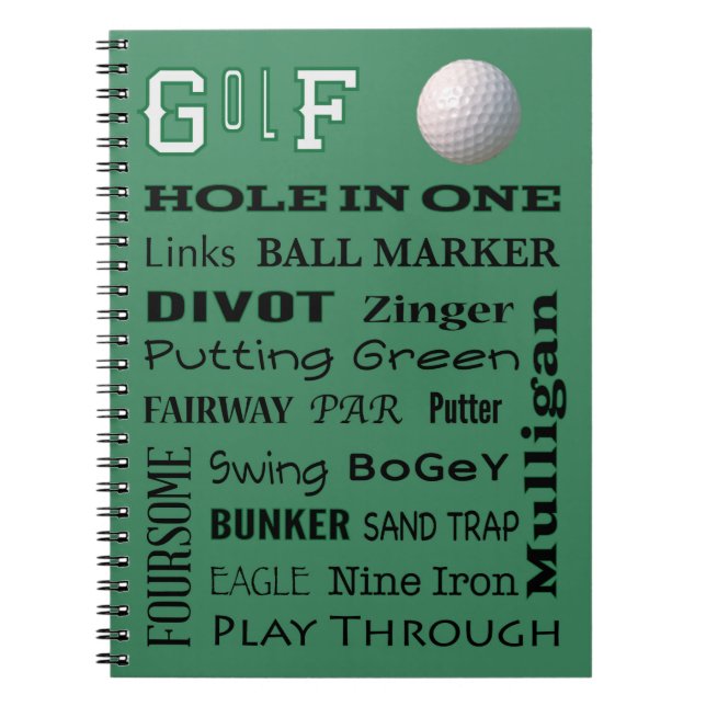 GOLF typography Notebook (Front)