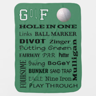 GOLF typography Stroller Blanket
