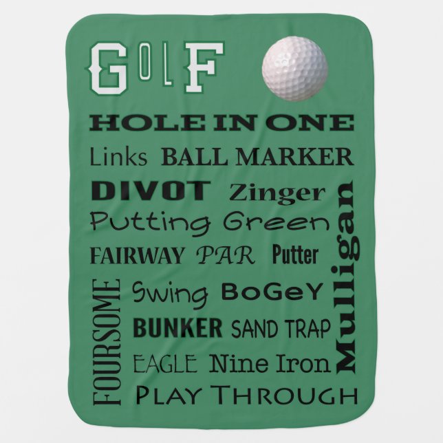 GOLF typography Stroller Blanket (Front)