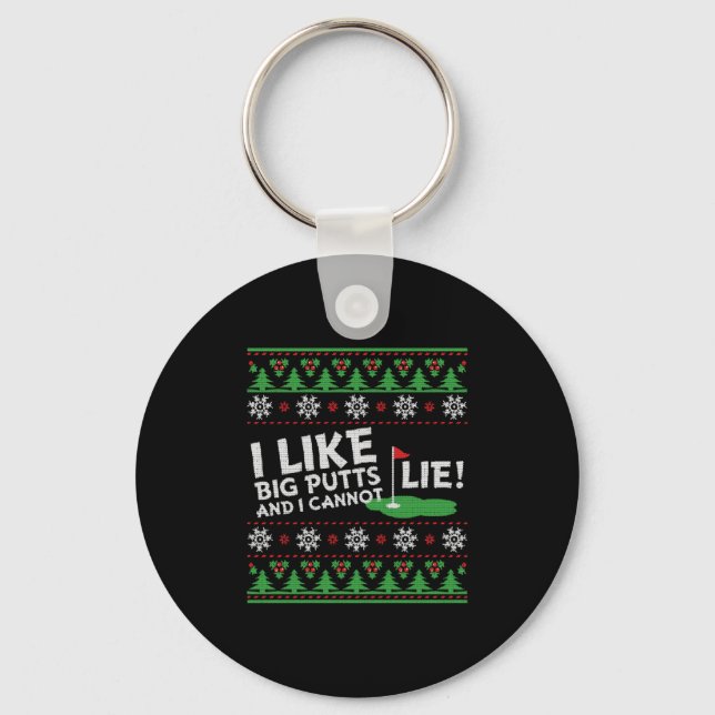 Golf Ugly Christmas Keychain (Front)