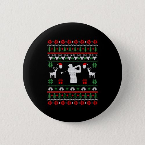 Golf Ugly Christmas Sweater Button