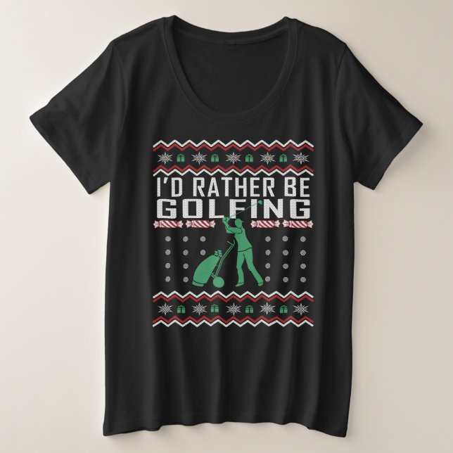 Golf Ugly Christmas Sweater I'd Rather Be Golfing (Design Front)