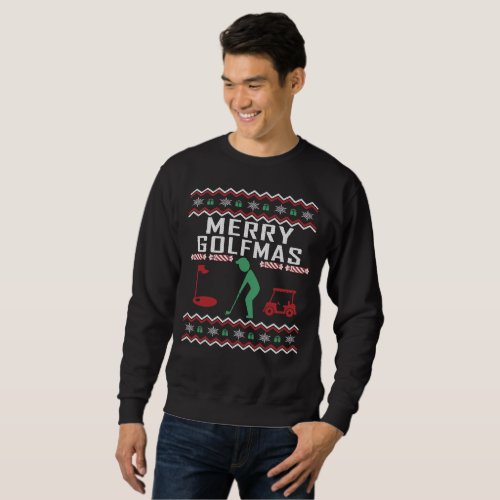 Golf Ugly Christmas Sweater Merry Golfmas