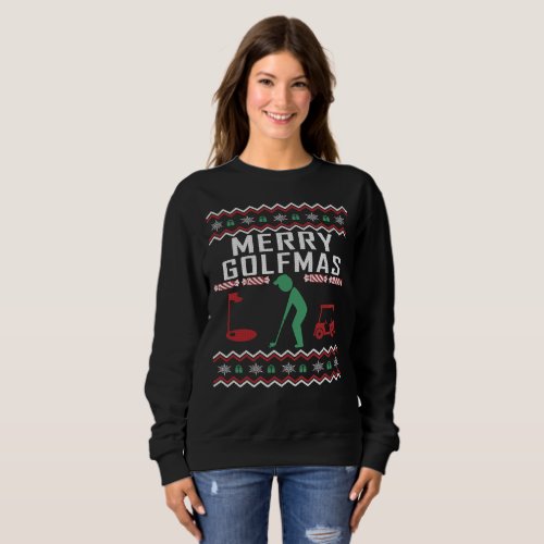 Golf Ugly Christmas Sweater Merry Golfmas