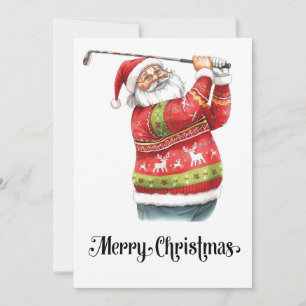 Golf Ugly Sweater themed for golfer Christmas Holiday Card