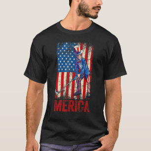 Golf Uncle Sam 4th Of July Boys Kids American Usa T-Shirt