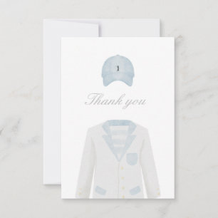 Golf uniform baby shower thank you card