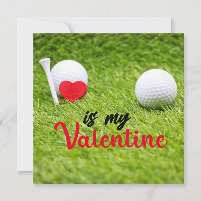 Golf Valentine's Day for Golfer with LOVE Holiday  Card (Front)