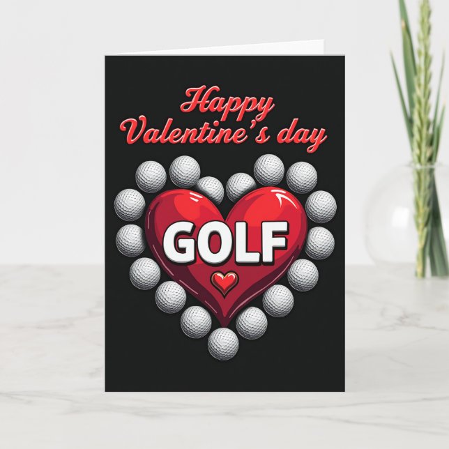 Golf Valentines Day Heartfelt Card (Front)