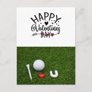 Golf Valentine's Day with golf balls for Golfer Postcard
