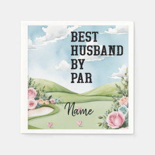 Golf Valentine's to golfer with love you Husband Napkins