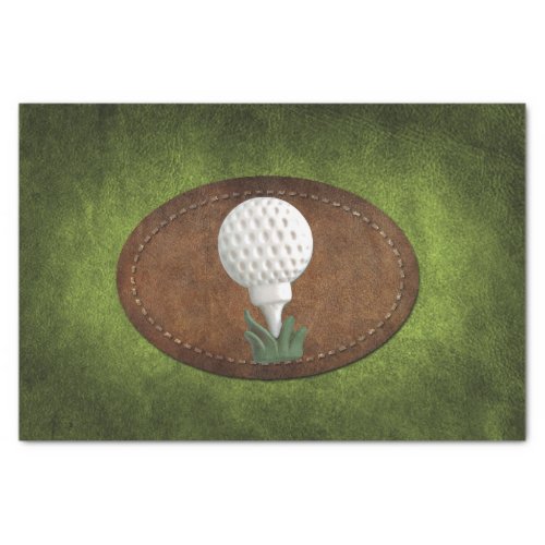 Golf Vintage Faux Green Leather Tissue Paper