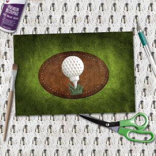 Golf Vintage Faux Green Leather Tissue Paper