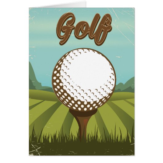 Golf vintage style poster cards (Front)