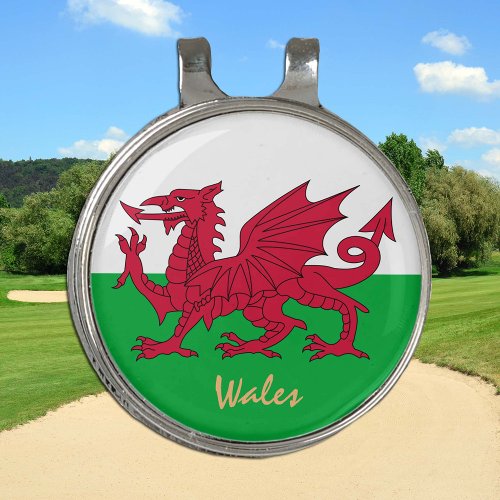 Golf Wales  Welsh Flag Hat clip Ball Marker