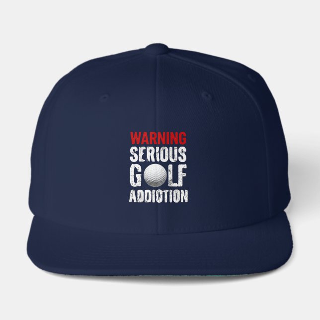 Golf Warning Serious Addiction Funny Golfer Visor (Front)