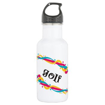 Golf Water Bottle by PolkaDotTees at Zazzle