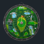 Golf Water Hazzard Dartboard<br><div class="desc">An awesome golf inspired dartboard perfect for the golf or sports fan of the family. Features an array of golf targets and hazards. Great for traditional dart games, for making new ones of your own, or as a cool golf art display. Fully customizable to add names, images, and more to...</div>