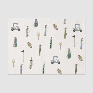 Golf Watercolor Blue and Green Tissue Paper