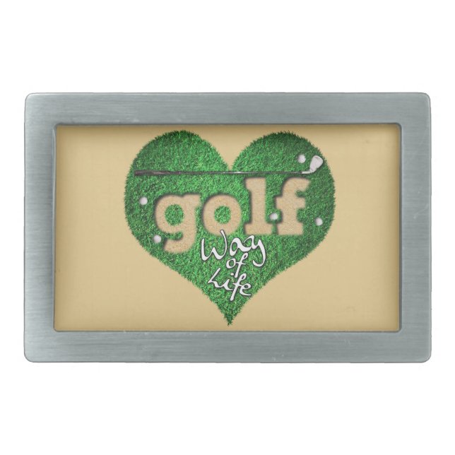 Golf Way of Life Golf Club & Golf Balls Belt Buckle (Front)