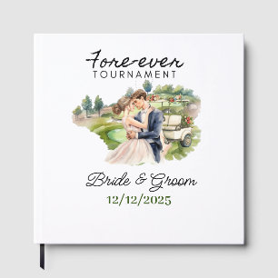 GOLF Wedding  Bride and Groom Golfer Golf Balls Guest Book