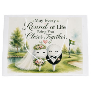 Golf Wedding Bride & Groom ball Large Gift Bag