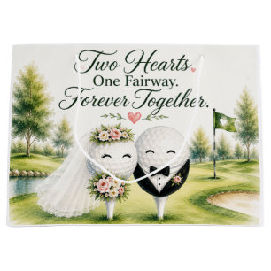 Golf Wedding Bride & Groom ball Large Gift Bag