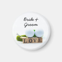 Golf wedding bride groom golf ball tee with love