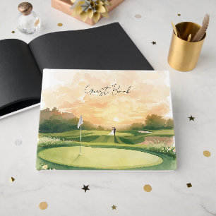 Golf wedding Bride & Groom Golfer on golf course Guest Book