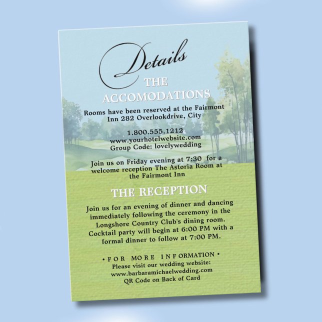 Golf Wedding Details Enclosure Card (Creator Uploaded)