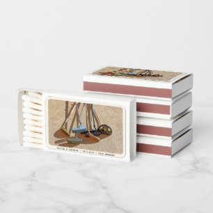 Golf Wedding Favor Retro Clubs Vintage Matchboxes