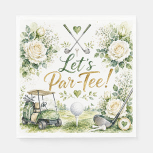 Golf Wedding Floral Let's Par Tee Napkins