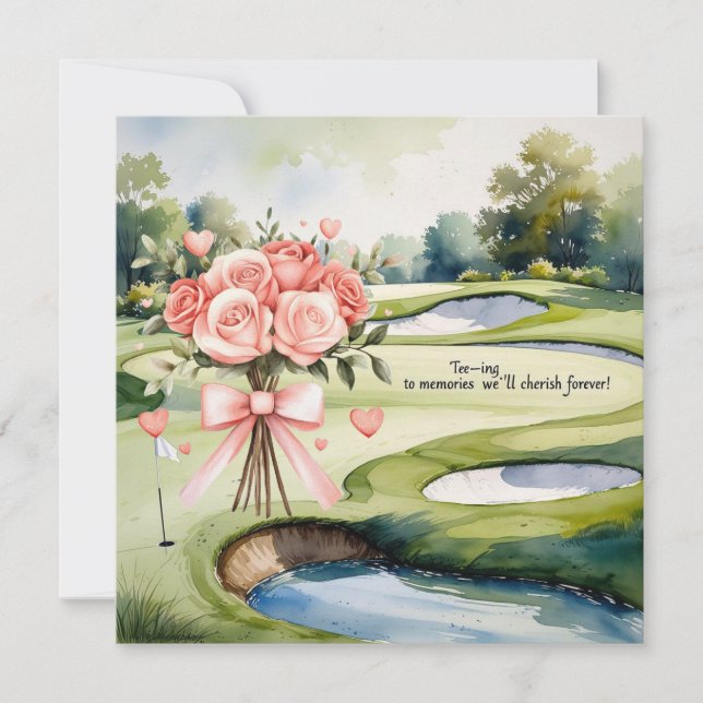 Golf wedding for celebrating with us thank you card (Front)
