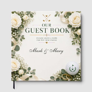 Golf Wedding Guest Book White Roses