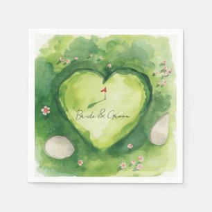 Golf wedding heart shaped golf course napkins