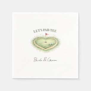 Golf wedding heart shaped golf course napkins