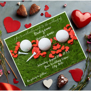 Golf Wedding Invitation card golf bsll with love