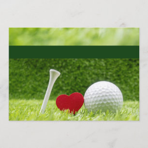 Golf wedding invitation with love and tee