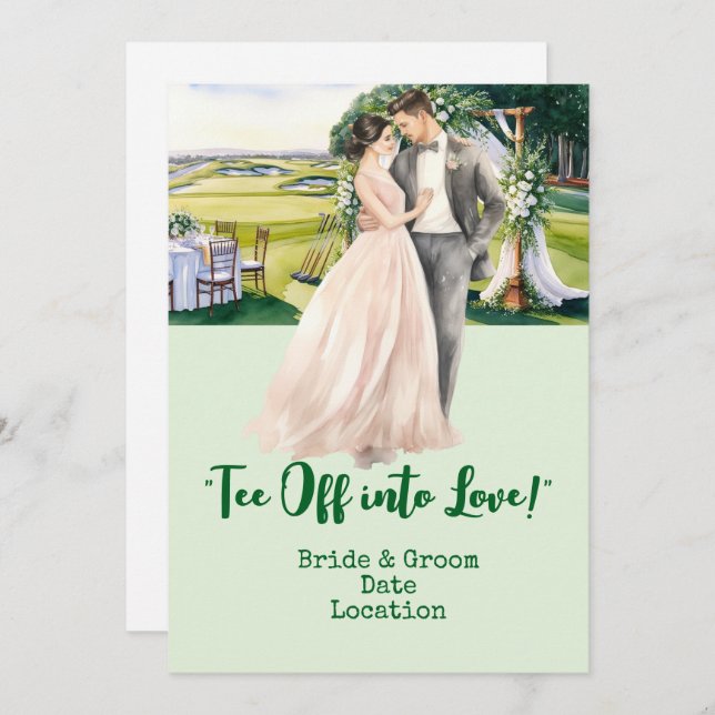 Golf Wedding on the golf course Invitation (Front/Back)