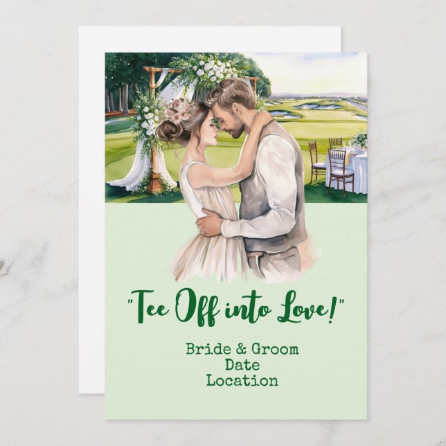 Golf Wedding on the golf course Invitation (Front/Back)