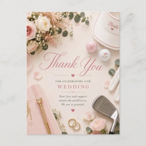 Golf Wedding  Postcard