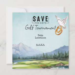 Golf Wedding Ring on the golf course Invitation