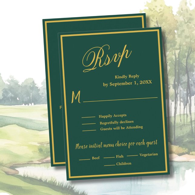 Golf Wedding RSVP Card QR Code Optional  (Creator Uploaded)