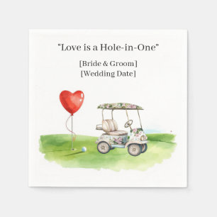 Golf Wedding Save the Date Elegant Golf Course Napkins