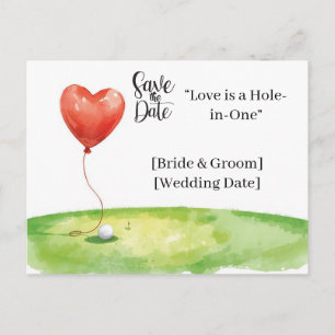 Golf Wedding Save the Date Elegant Golf Course Postcard